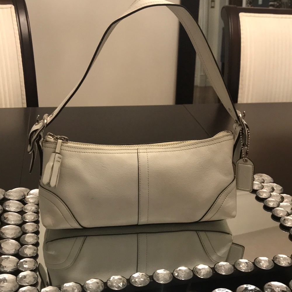 Coach white cream Mini Tassel Satchel B0772-F08A64